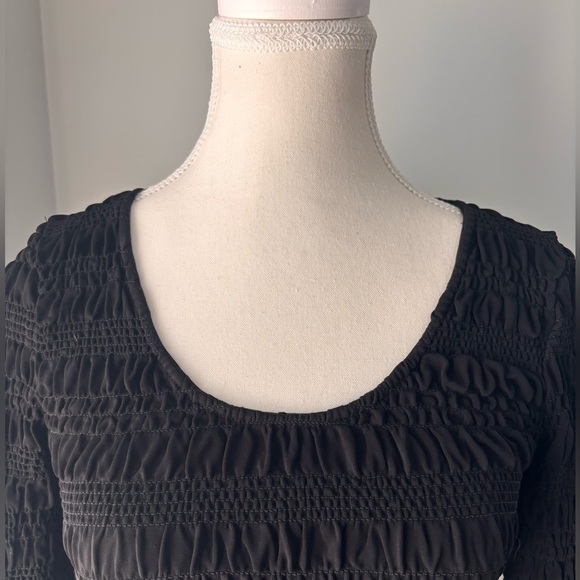 Frame Denim Black Textured Blouse - Picture 6 of 11